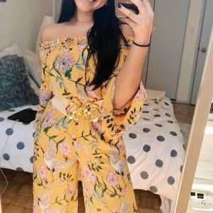 Flying Tomato Floral Off Shoulder Romper Size L